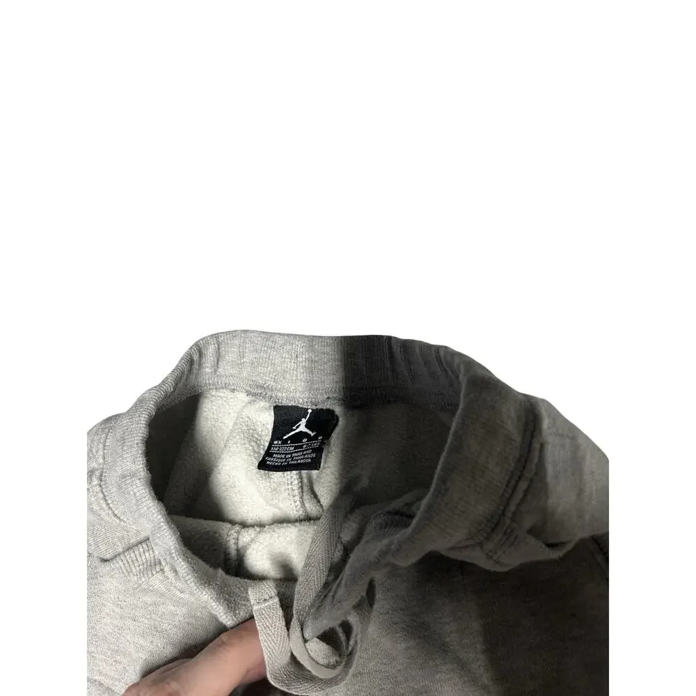 Jordan Kids Gray Fleece Jogger Sweatpants Size 6x Logo Athletic Pants